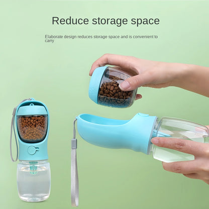 Portable Dog Cat Water Bottle with Storage Food and Water Container for Puppy Pets Dogs Feeder Bowl Outdoor Travel Pet Supplies