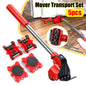 5Pcs/Set Heavy Duty Furniture Lifter Mover Roller with Wheel Bar Moving Device Lifting Helper Furniture Moving Transport Tool